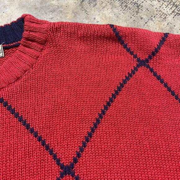 Vintage 90s Meeting Street Red Pattern Sweater - Picture 2 of 3